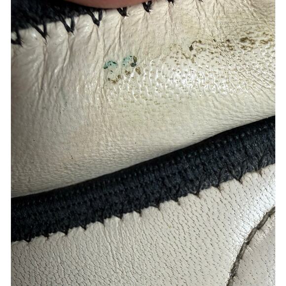 Prada Sport Cream/Black Leather Patent Cap Toe Scrunch Ballet Flats Size 38